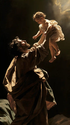 Saint Joseph with the Child Jesus – Theatrical Baroque · Portrait no. 1