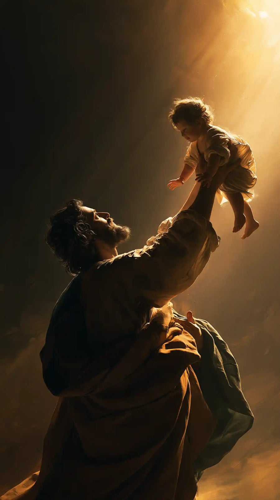 Saint Joseph with the Child Jesus – Theatrical Baroque · Portrait no. 3