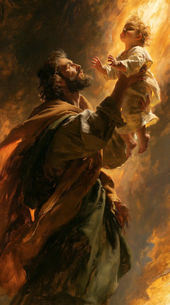 Saint Joseph with the Child Jesus – Theatrical Baroque · Portrait no. 4