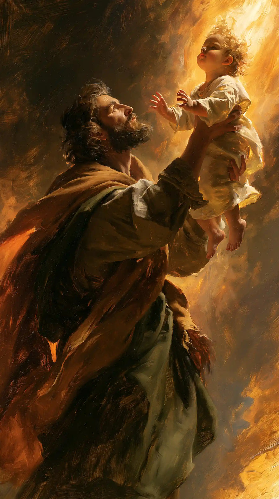 Saint Joseph with the Child Jesus – Theatrical Baroque · Portrait no. 4