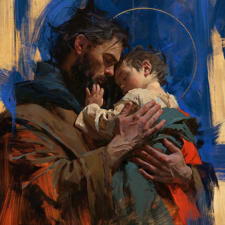 Saint Joseph with the Child Jesus – Expressionist · Square no. 4