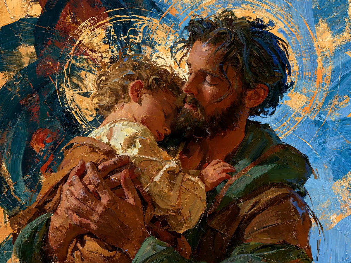 Saint Joseph with the Child Jesus – Expressionist · Landscape no. 7