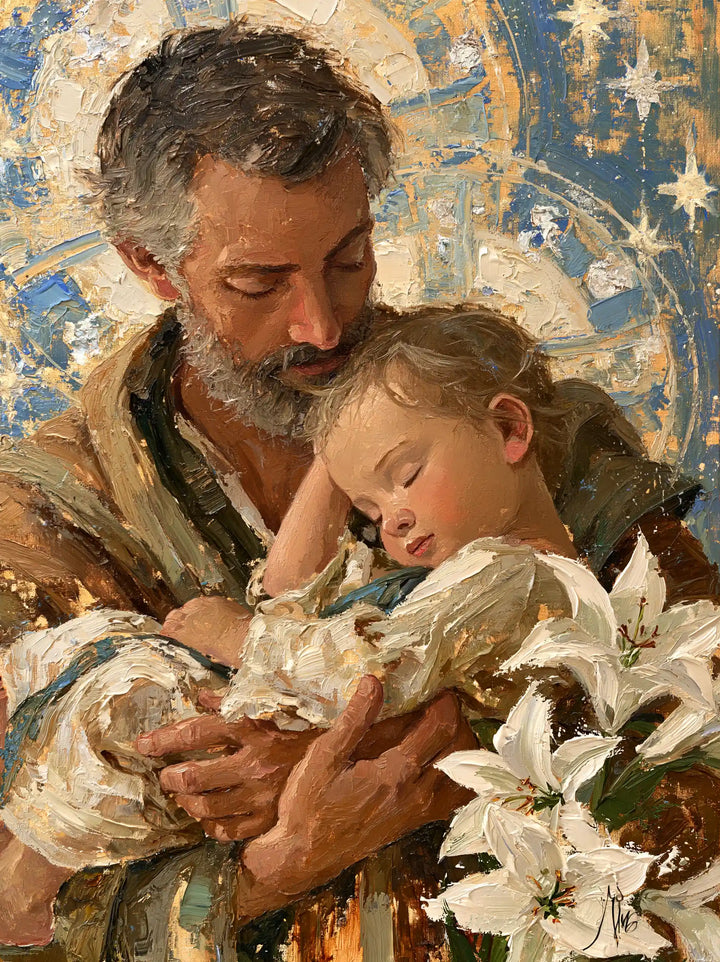 Saint Joseph with the Child Jesus – Impressionist · Portrait no. 10