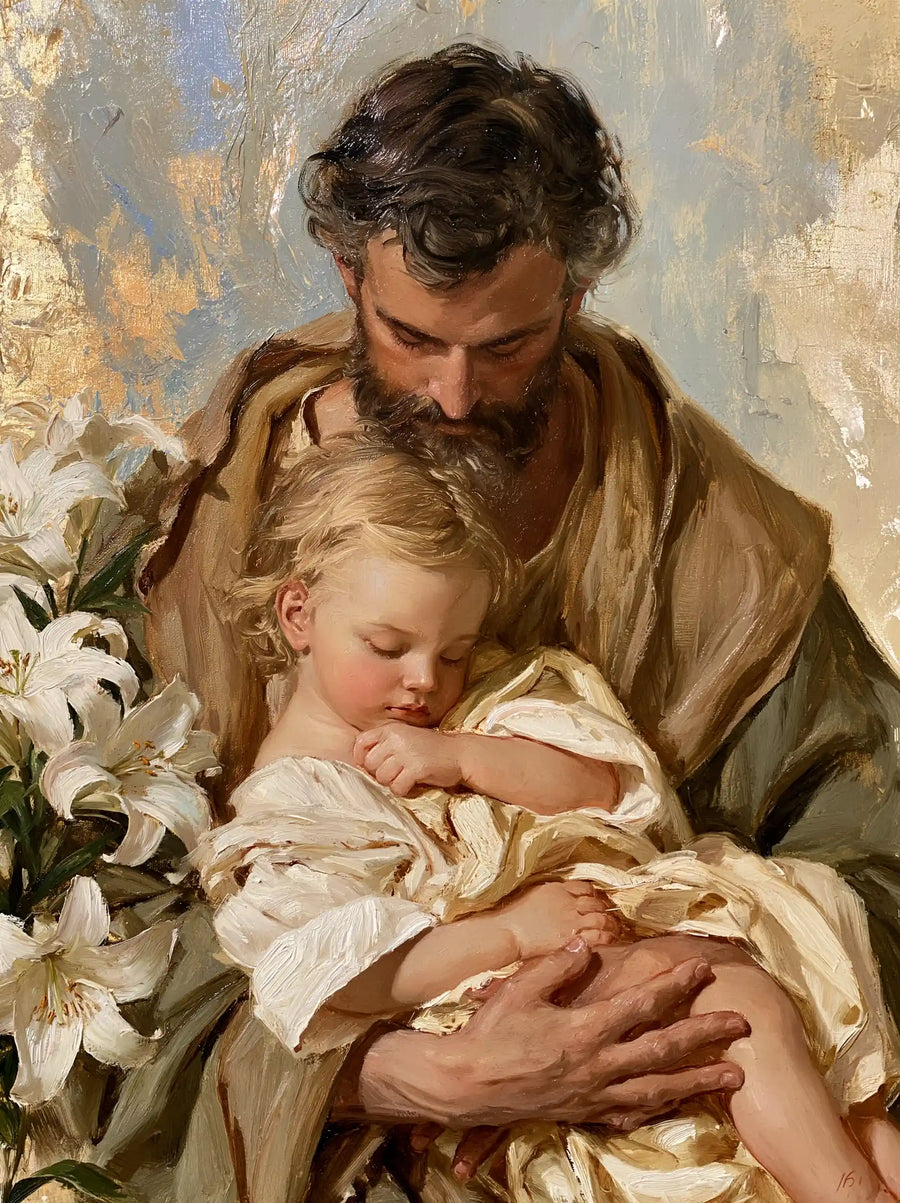 Saint Joseph with the Child Jesus – Impressionist · Portrait no. 14