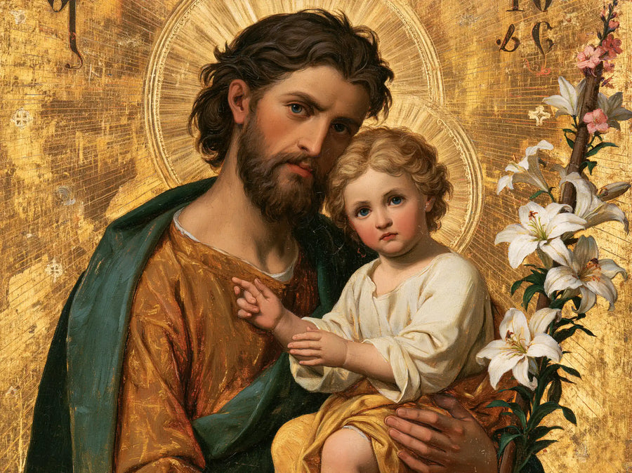 Saint Joseph with the Child Jesus – Sacred Gold · Landscape no. 4