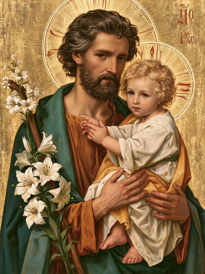 Saint Joseph with the Child Jesus – Sacred Gold · Portrait no. 9