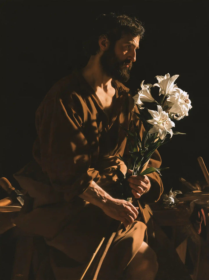 Saint Joseph – Caravaggio Tenebrism · Portrait no. 4