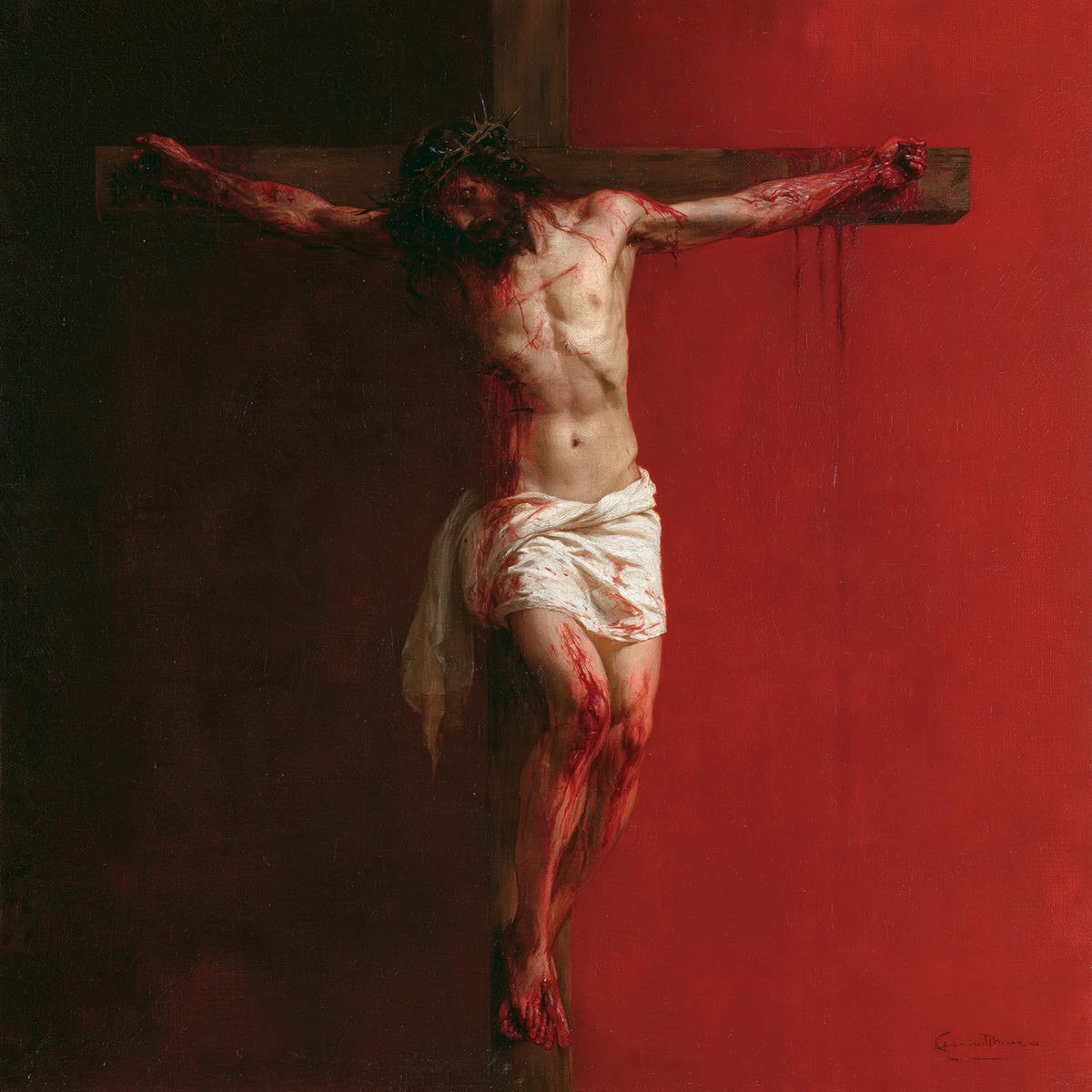 The Crucifixion – Scarlet Prayer Beneath the Cross