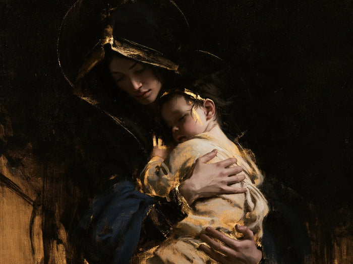The Virgin and Child — Rest beneath the Gold-Edged Veil