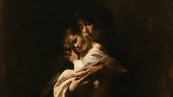 Virgin Mary and Child Jesus - Black and Gold · Landscape n° 15
