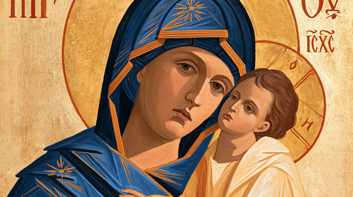 Virgin Mary and Child Jesus - Contemporary Byzantine · Landscape n° 12