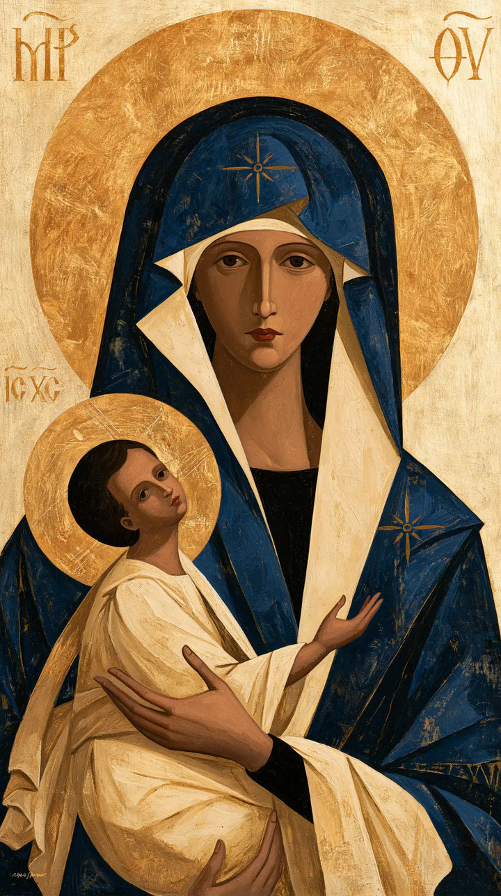 Virgin Mary and Child Jesus - Contemporary Byzantine · Portrait n° 17