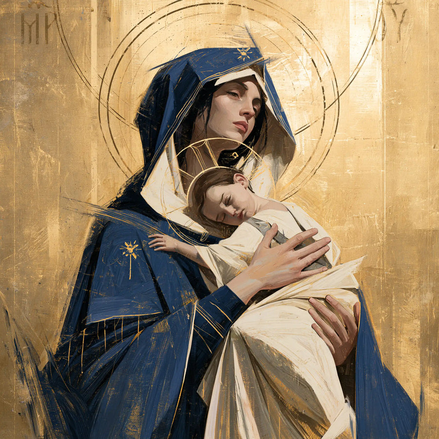 Virgin Mary and Child Jesus - Contemporary Byzantine · Square n° 4