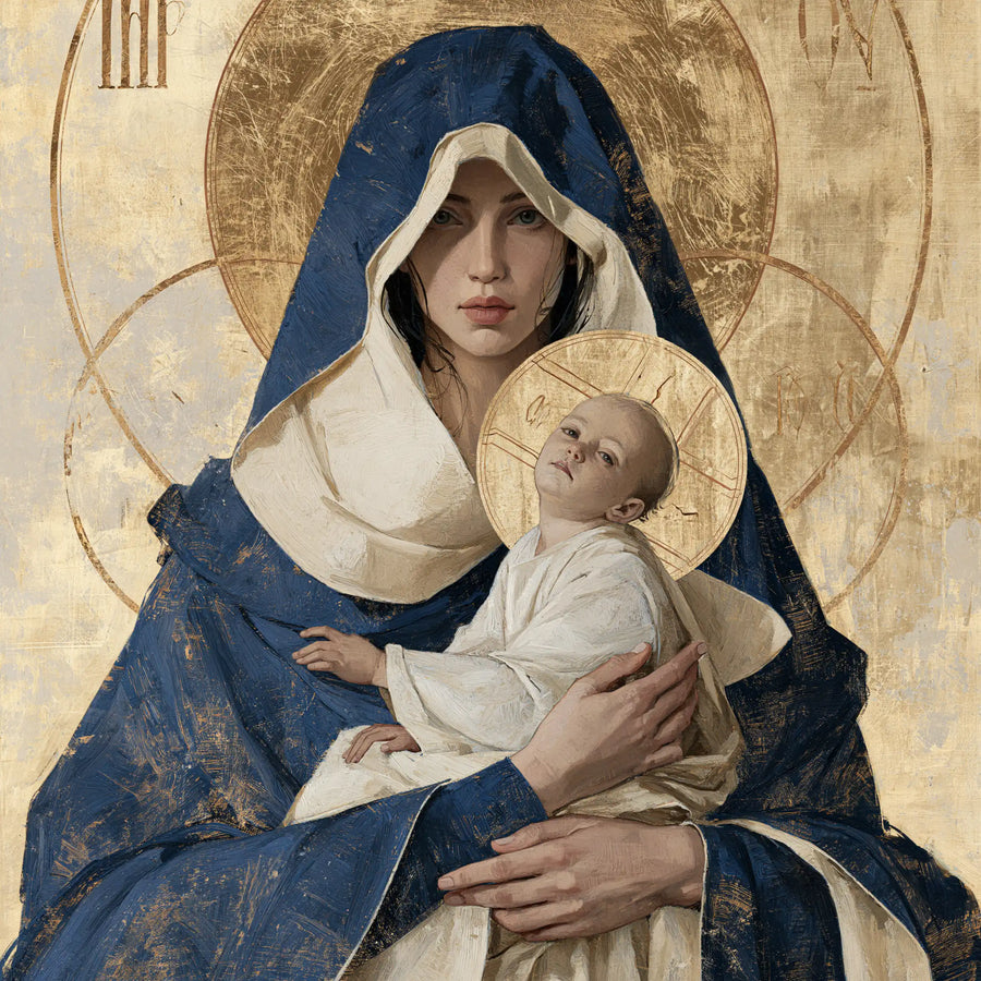 Virgin Mary and Child Jesus - Contemporary Byzantine · Square n° 7