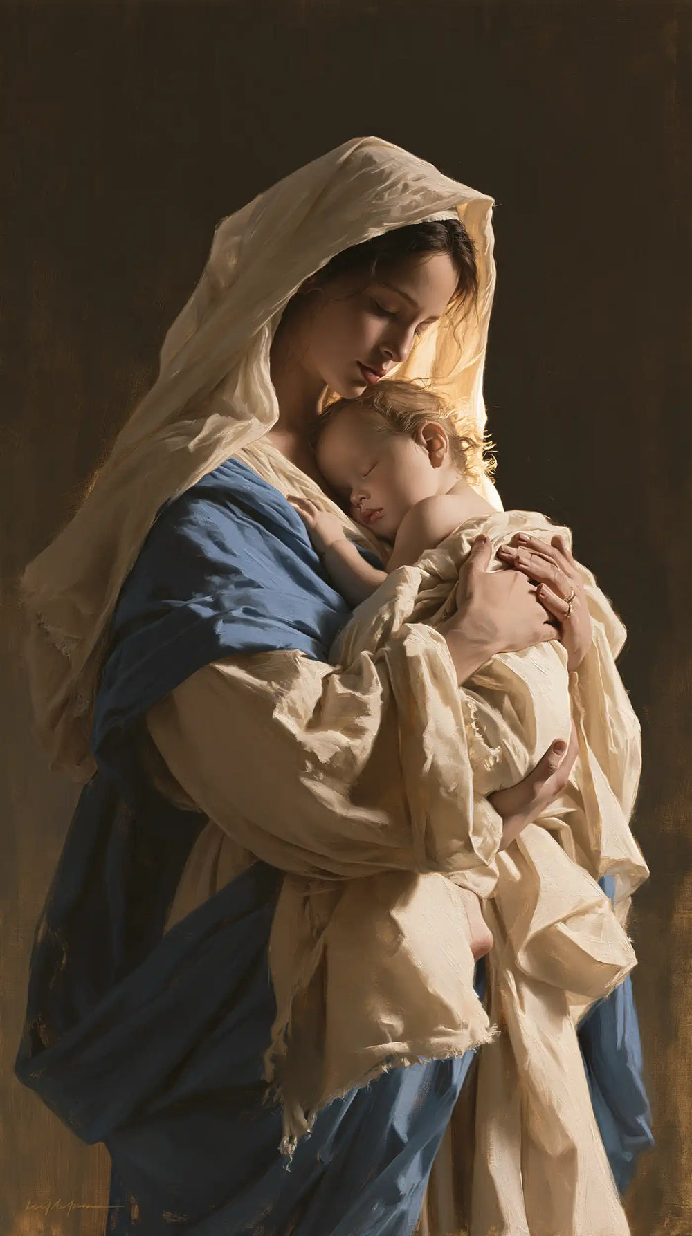the Virgin Mary and the Child Jesus in Contemporary Minimalism style, portrait Christian artwork no. 3