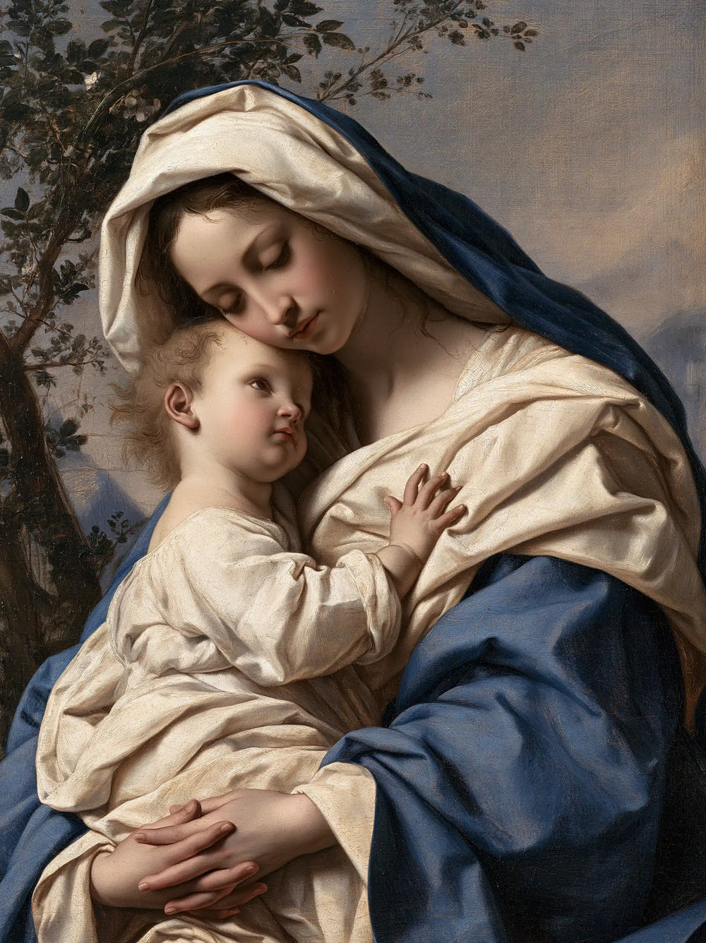 the Virgin Mary with the Child Jesus in Florentine Renaissance style, portrait Christian artwork no. 38