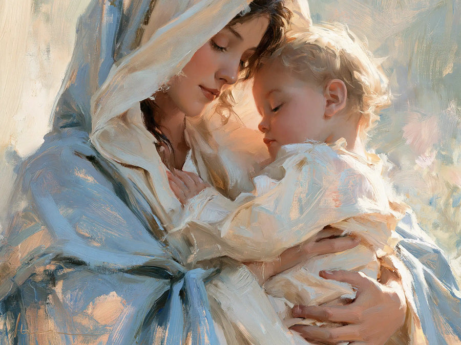 Virgin Mary and Child Jesus - Impressionist · Landscape n° 10