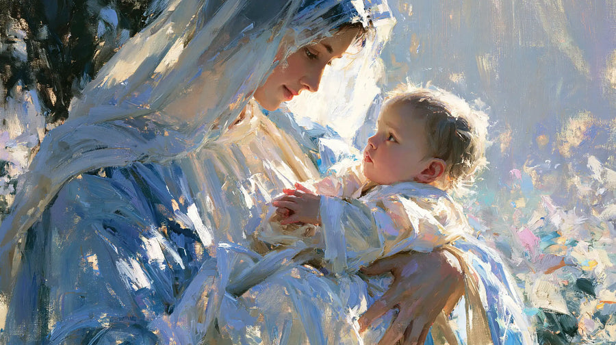Virgin Mary and Child Jesus - Impressionist · Landscape n° 14