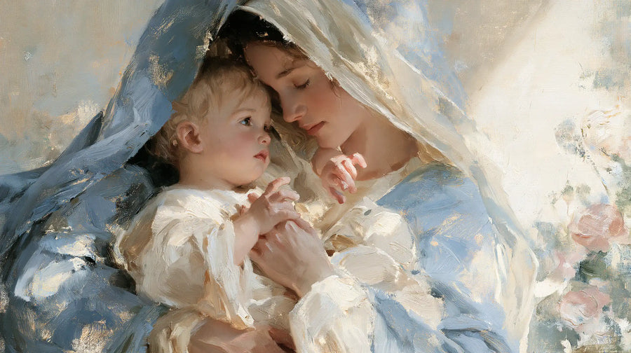 Virgin Mary and Child Jesus - Impressionist · Landscape n° 15
