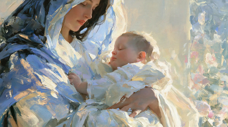 Virgin Mary and Child Jesus - Impressionist · Landscape n° 20