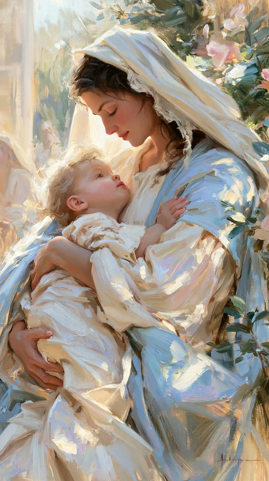 Virgin Mary and Child Jesus - Impressionist · Portrait n° 4