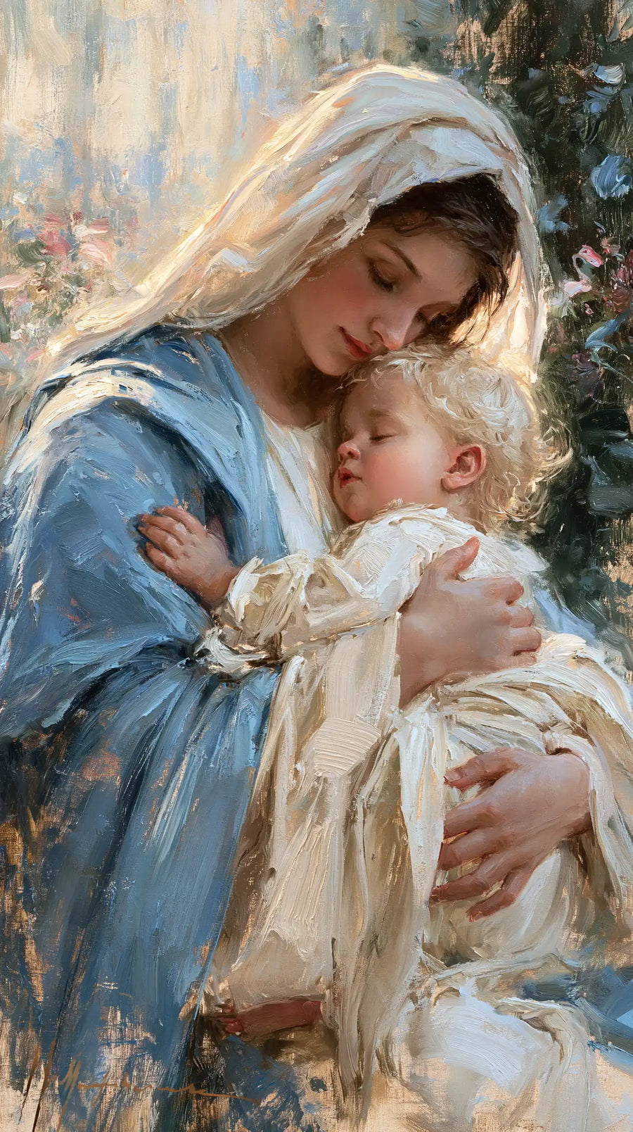 Virgin Mary and Child Jesus - Impressionist · Portrait n° 21
