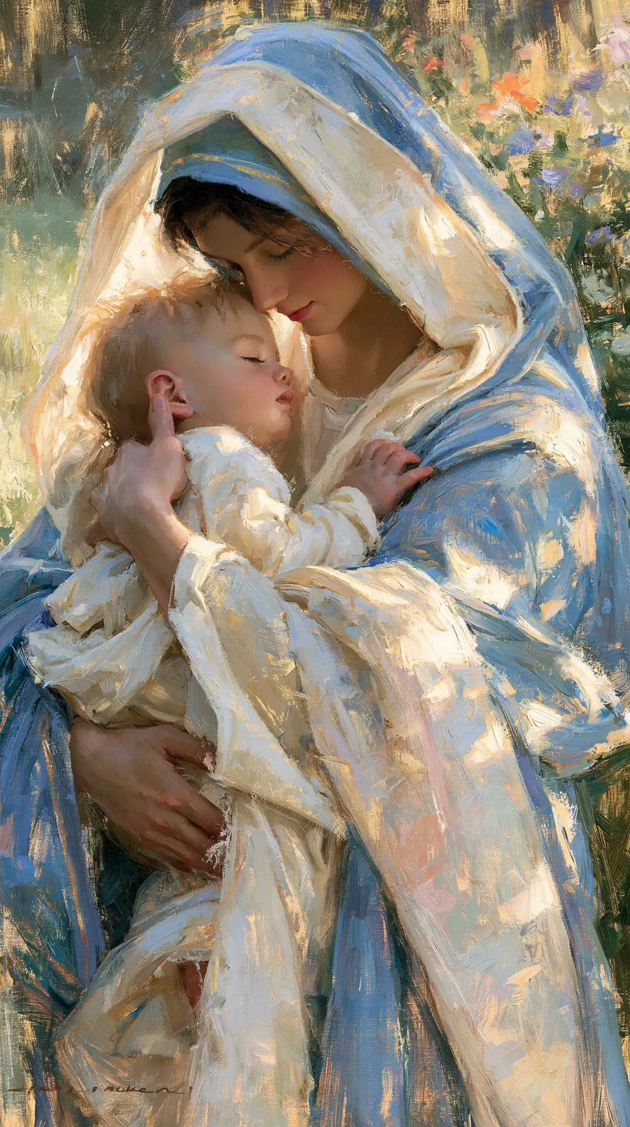 Virgin Mary and Child Jesus - Impressionist · Portrait n° 30
