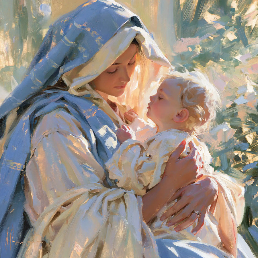Virgin Mary and Child Jesus - Impressionist · Square n° 5
