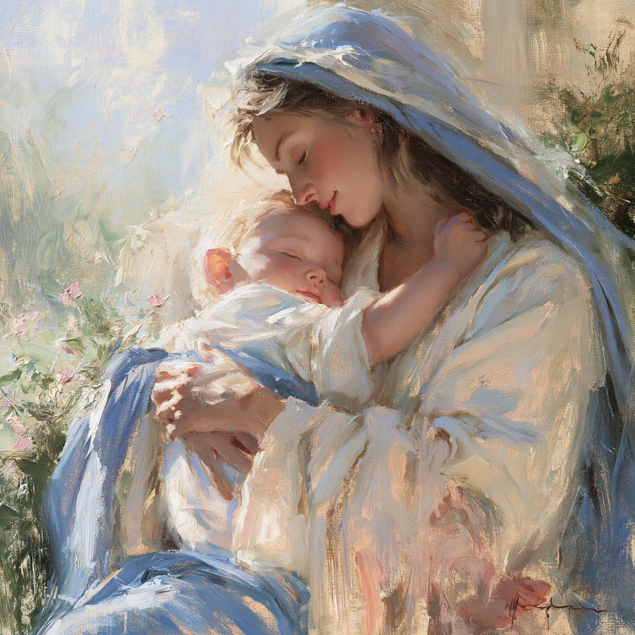 Virgin Mary and Child Jesus - Impressionist · Square n° 7