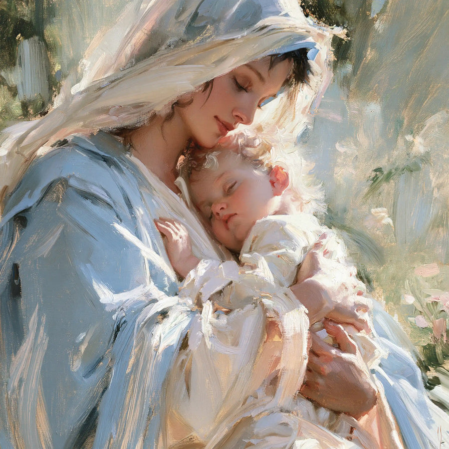 Virgin Mary and Child Jesus - Impressionist · Square n° 8
