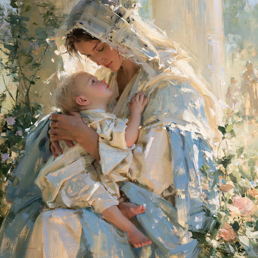 Virgin Mary and Child Jesus - Impressionist · Square n° 10