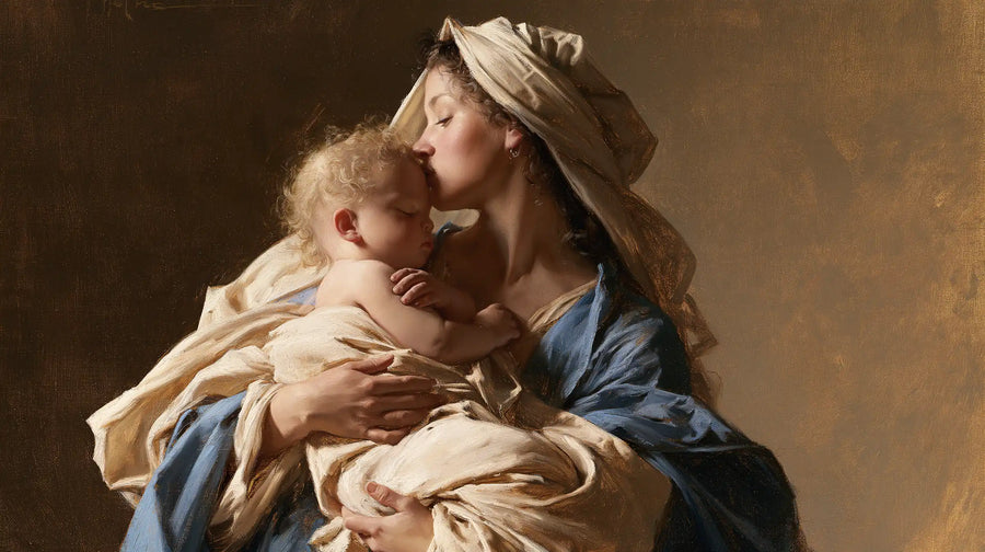 Virgin Mary and Child Jesus - Mary Embracing the Child Jesus · Landscape n° 10