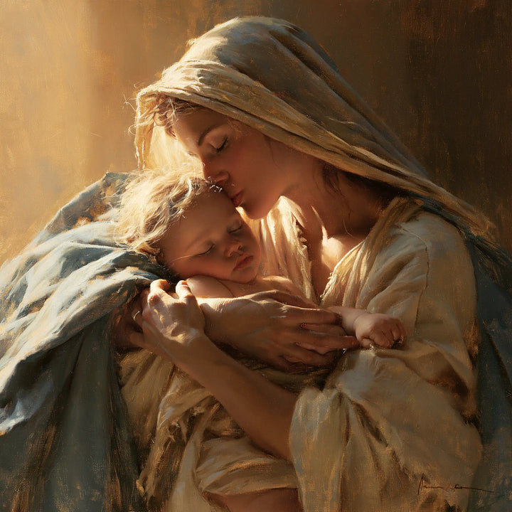 Virgin Mary and Child Jesus - Mary Embracing the Child Jesus · Square n° 1