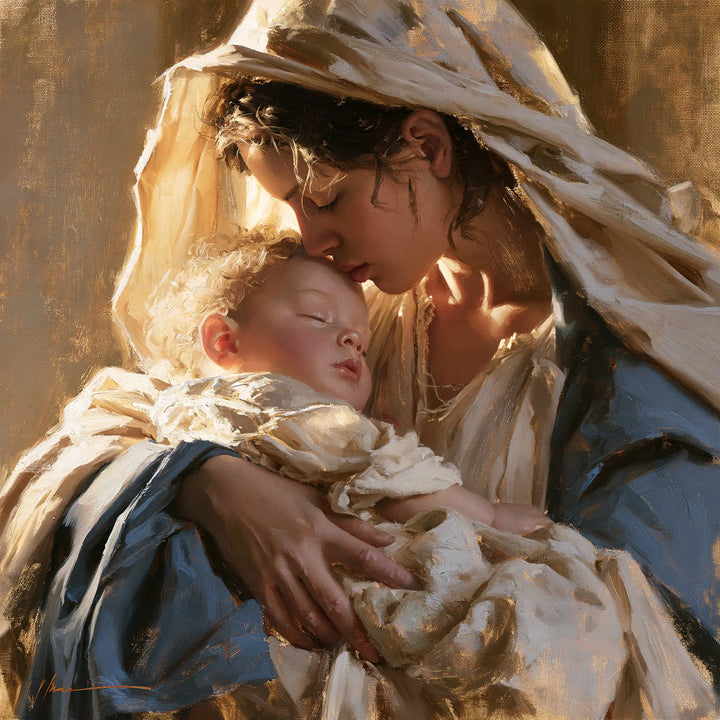 Virgin Mary and Child Jesus - Mary Embracing the Child Jesus · Square n° 3