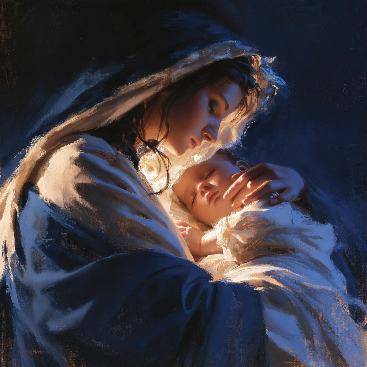 The Virgin and Child — A Hand upon the Brow in Gentle Night