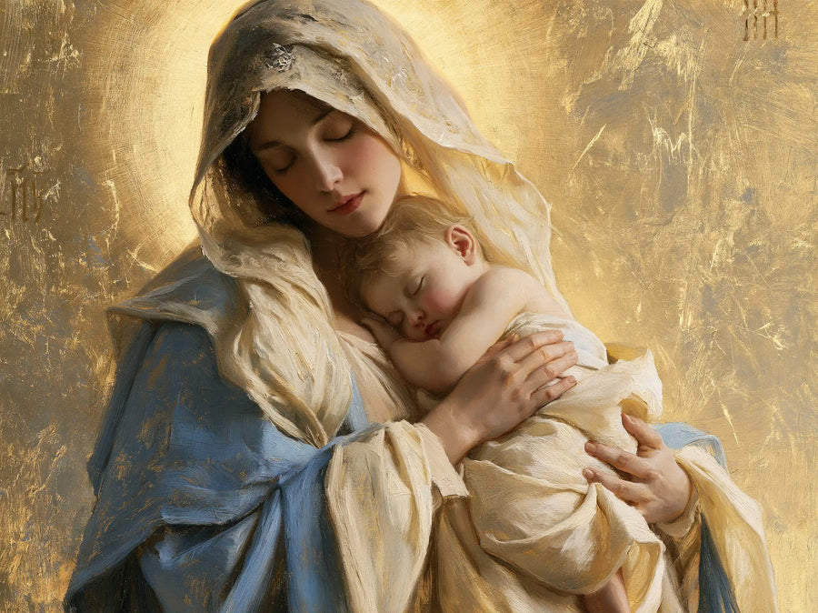 Virgin Mary and Child Jesus - Sacred Gold · Landscape n° 3