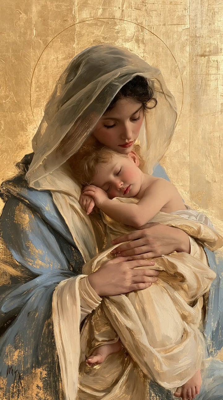 Virgin Mary and Child Jesus - Sacred Gold · Portrait n° 5