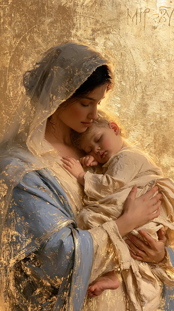 Virgin Mary and Child Jesus - Sacred Gold · Portrait n° 12
