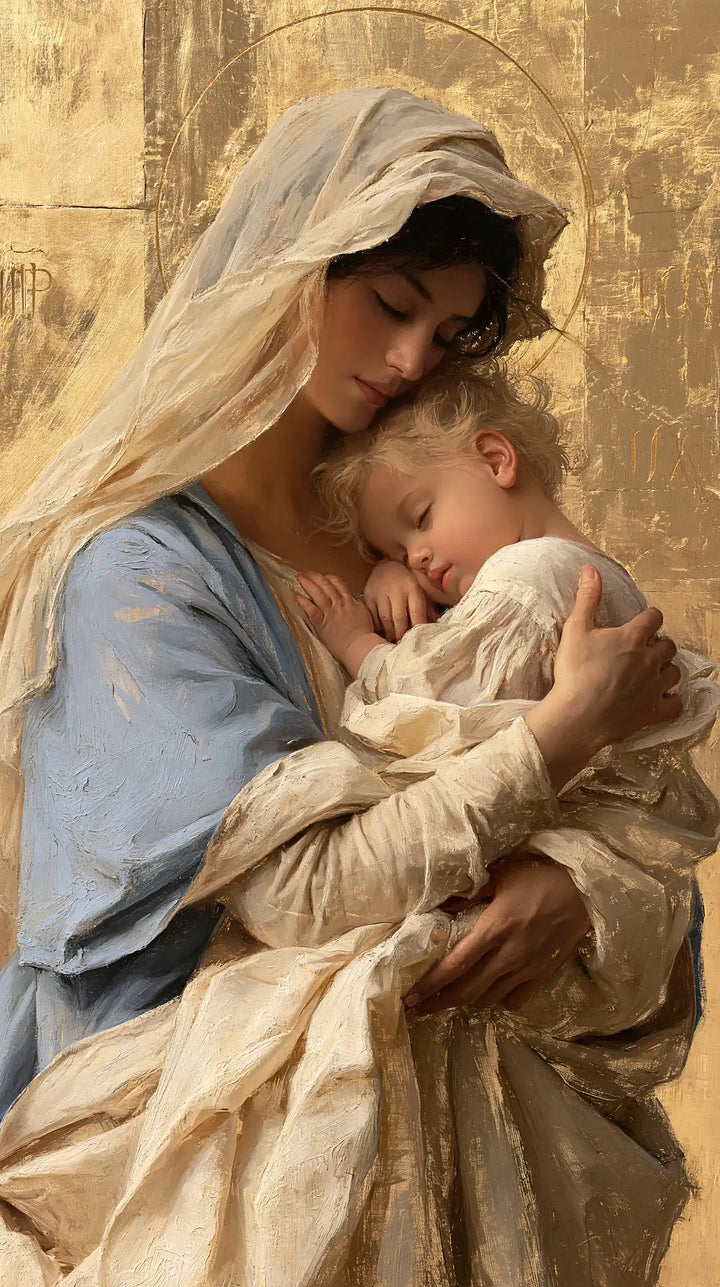 Virgin Mary and Child Jesus - Sacred Gold · Portrait n° 22