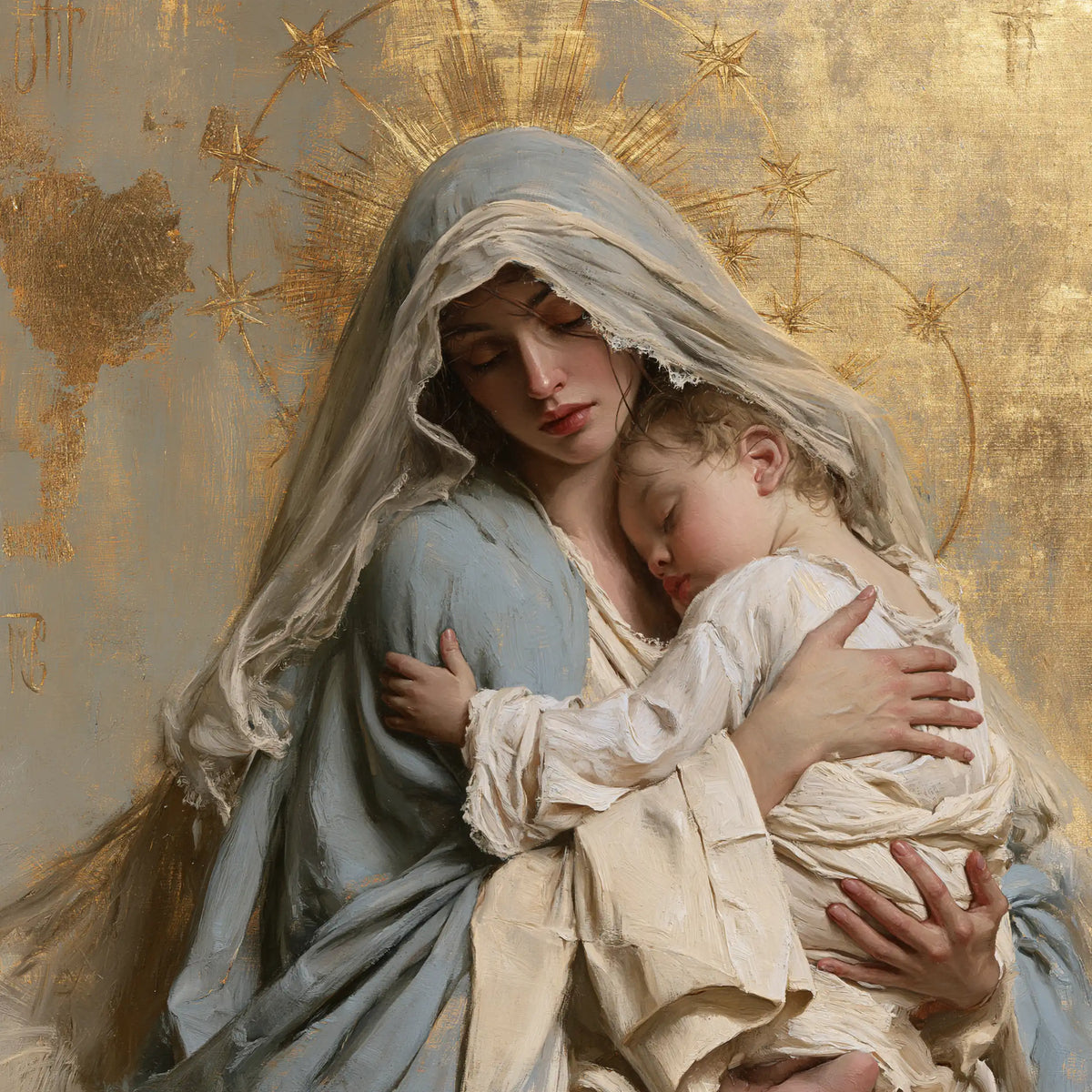 The Virgin and Child — A Dream Beneath the Weathered Rays