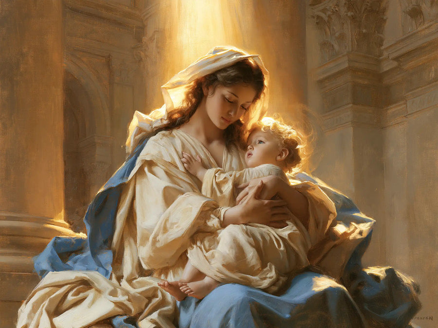Virgin Mary and Child Jesus - Sacred Monumental View · Landscape n° 9