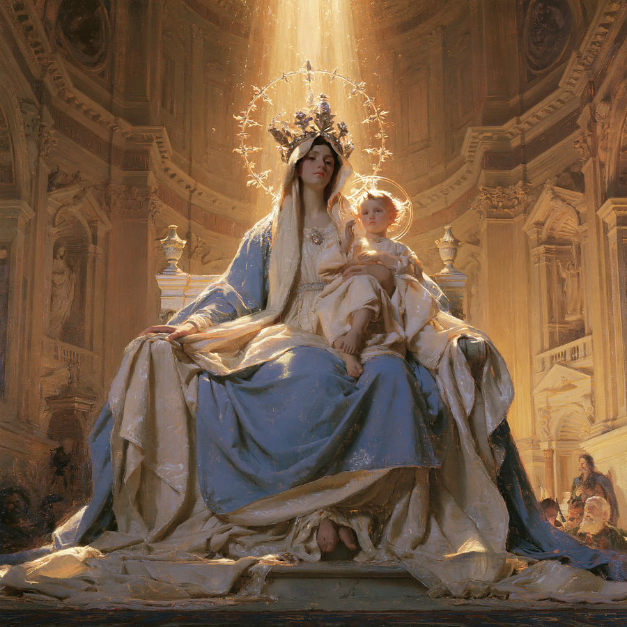 Virgin Mary and Child Jesus - Sacred Monumental View · Square n° 5