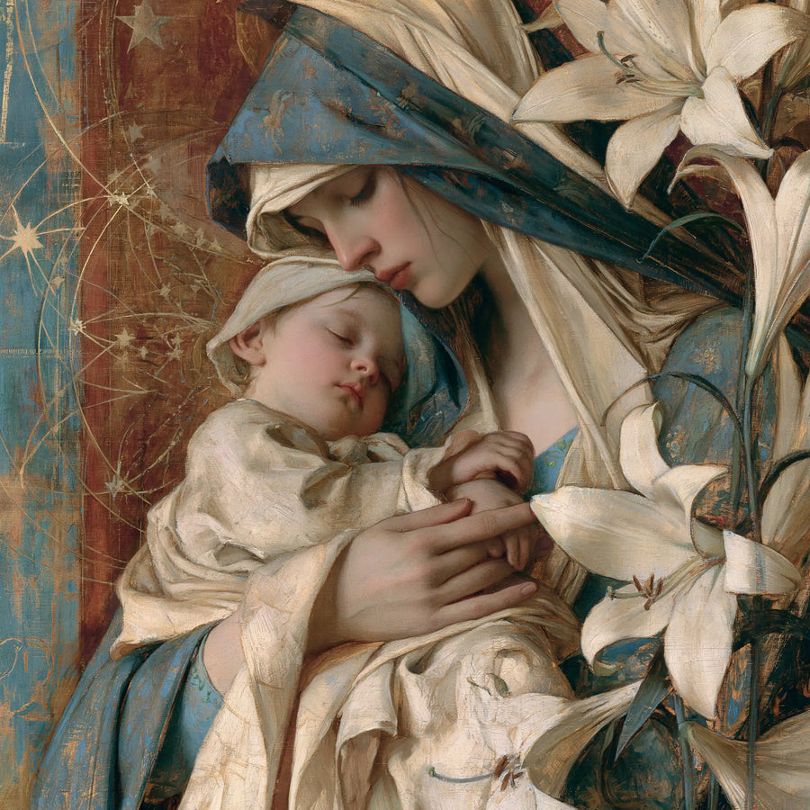 Virgin Mary and Child Jesus - Symbolist · Square n° 5