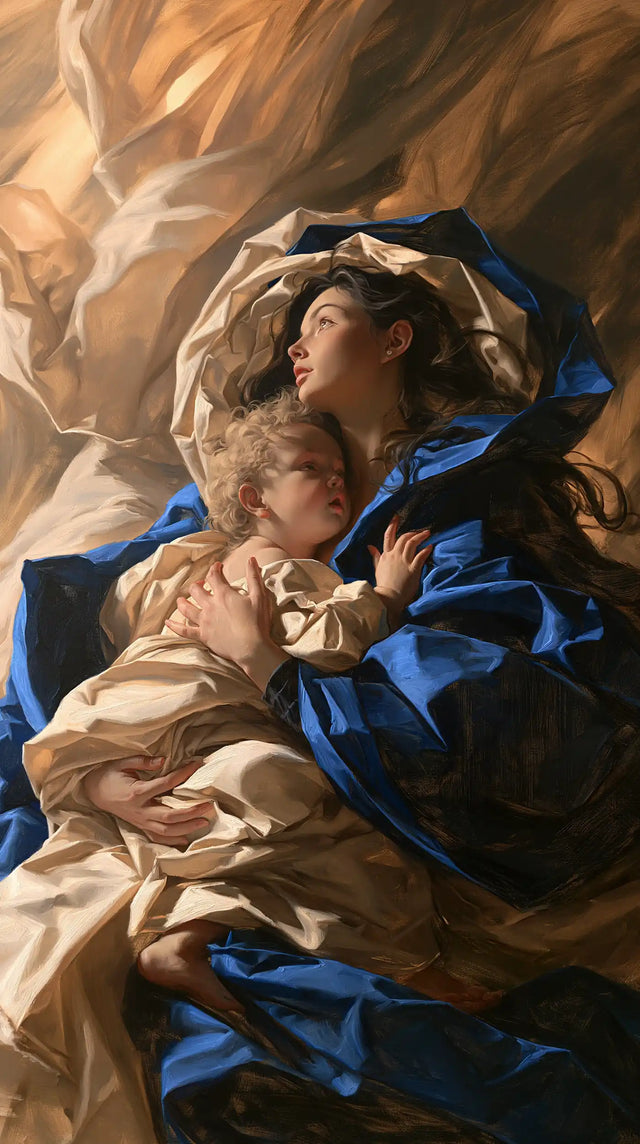 Virgin Mary and Child Jesus - Theatrical Baroque · Portrait n° 15